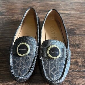 Calvin Klein Brown Loafers with Metal Ornament